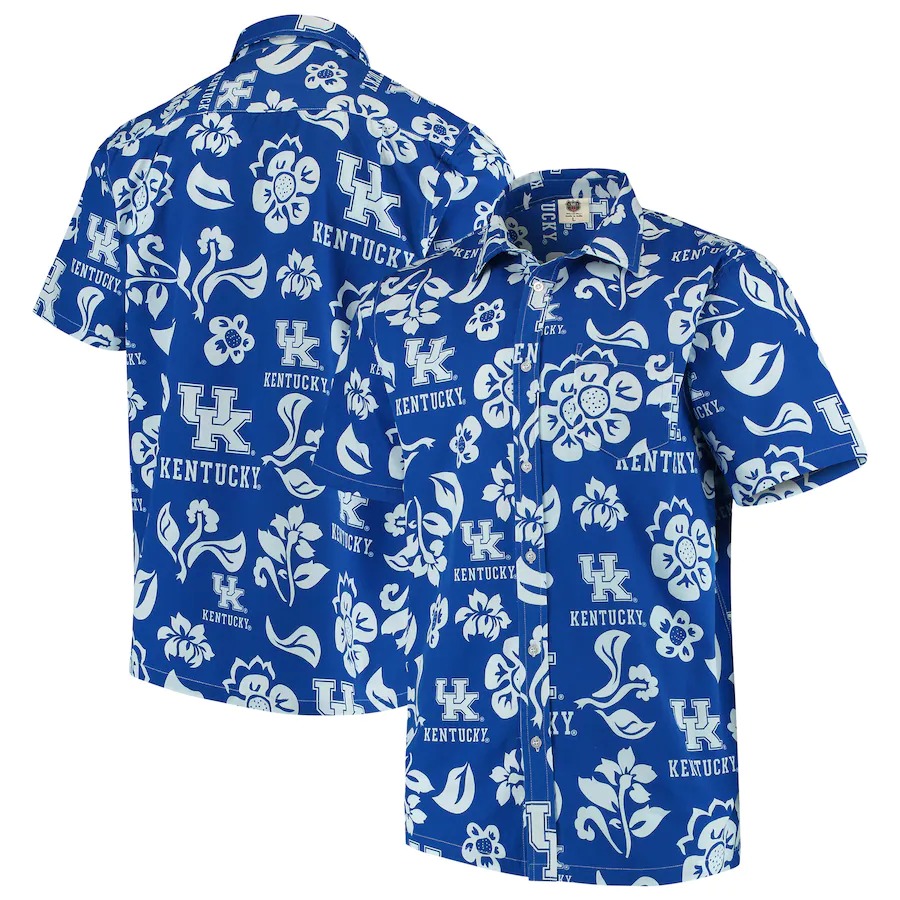 Kentucky Wildcats Wes Willy Floral Royal Hawaiian Shirt