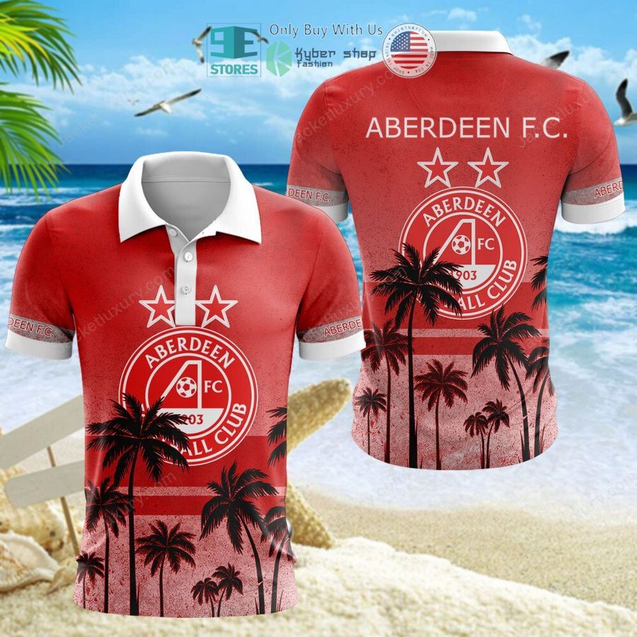 aberdeen football club red hawaii shirt shorts 14 38589