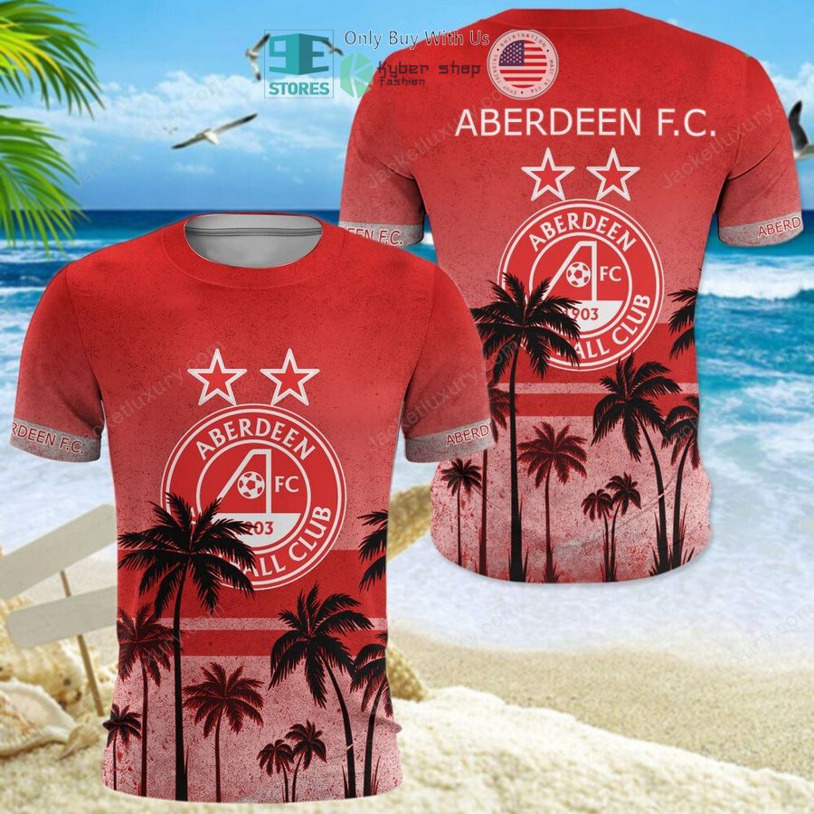 aberdeen football club red hawaii shirt shorts 15 23365