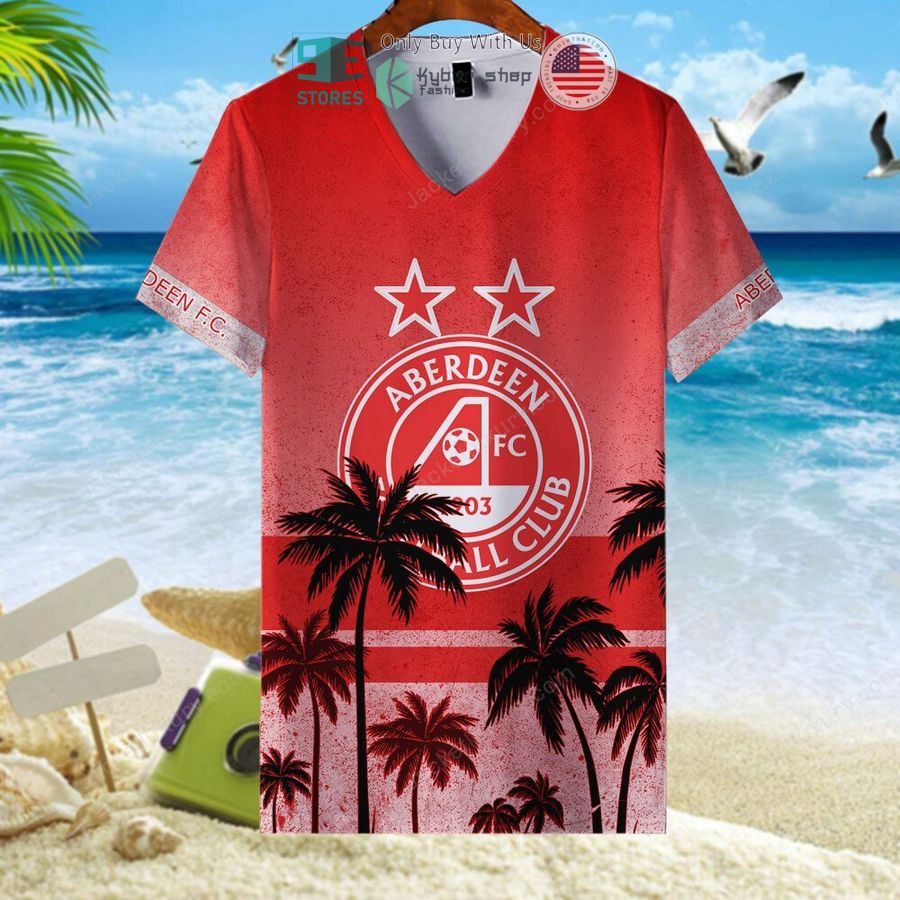aberdeen football club red hawaii shirt shorts 7 90095