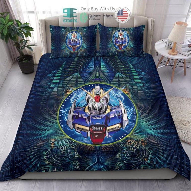 abstract gundam blue bedding set 1 21310