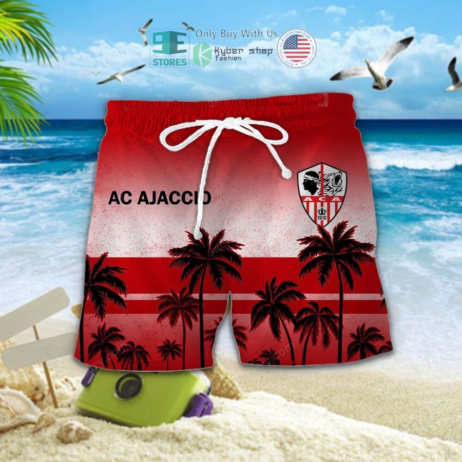 ac ajaccio palm tree hawaiian shirt shorts 2 31380