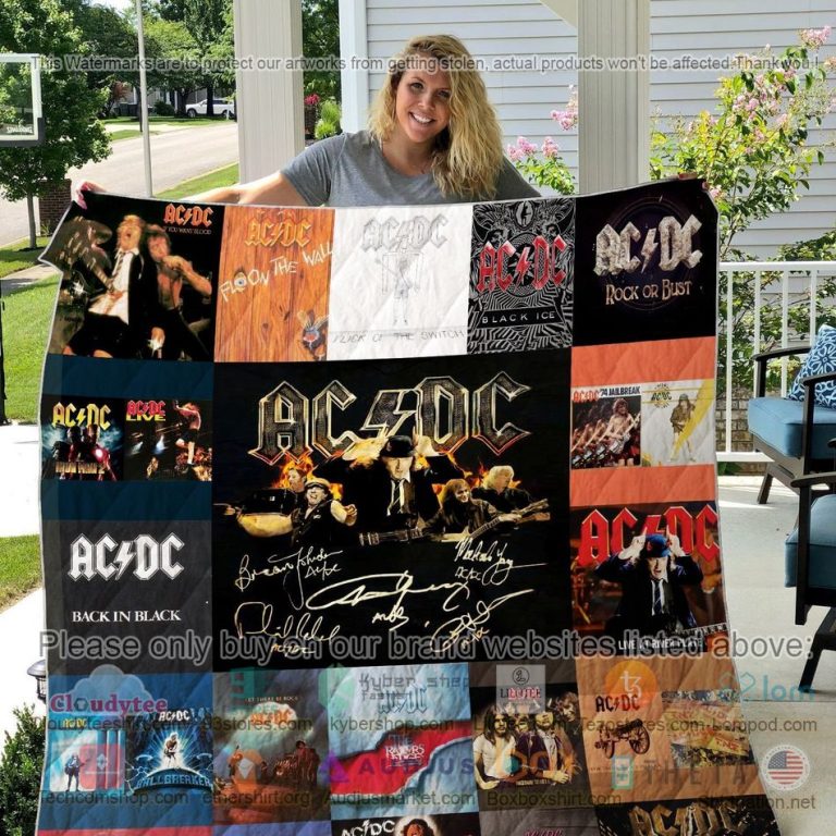 ac dc band albums signature quilt 1 85075