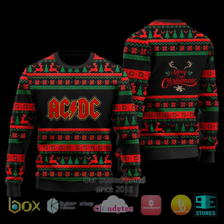 acdc rock band ugly christmas sweater 1 19480