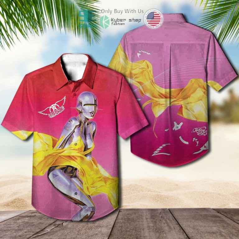 aerosmith band just push play album cover hawaiian shirt 1 95268