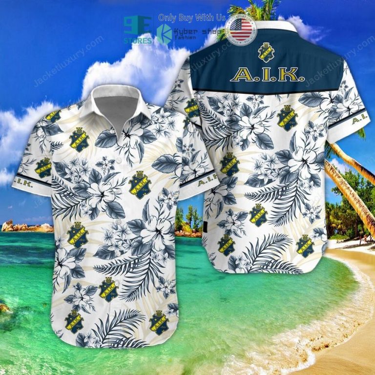 aik fotboll hibiscus hawaii shirt shorts 1 89463