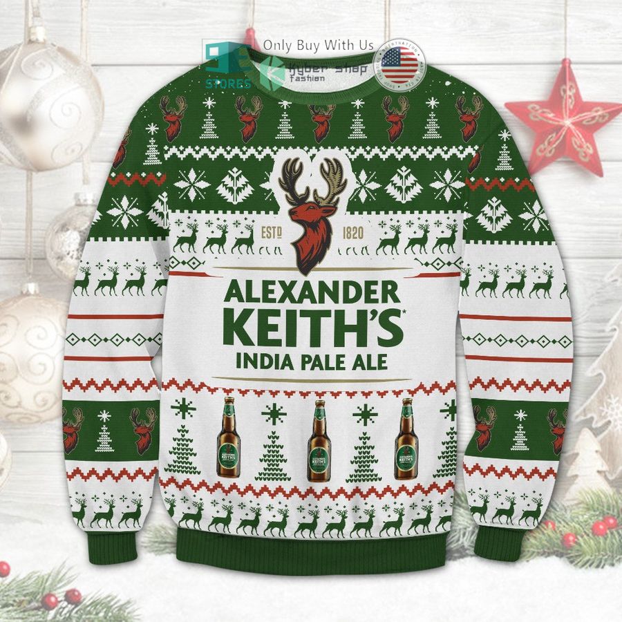 alexander keiths india pale ale christmas sweatshirt sweater 1 47644