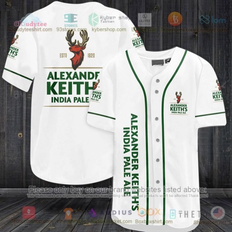 alexander keiths india pale ale logo baseball jersey 1 13207