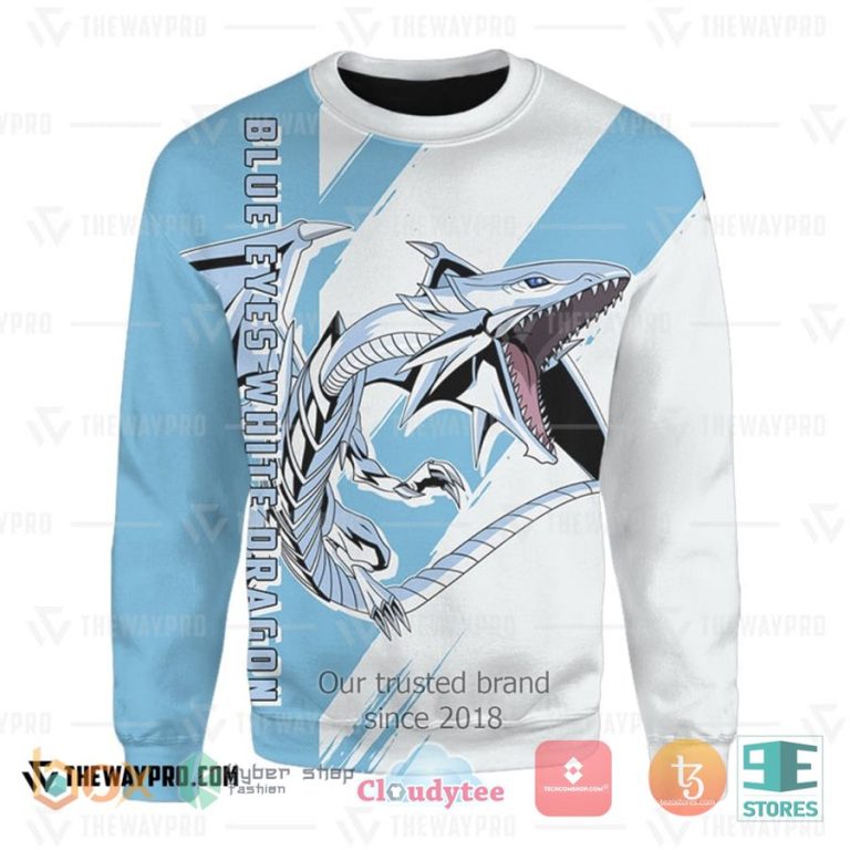 anime yu gi oh blue eyes white dragon 3d sweatshirt sweater 1 24176