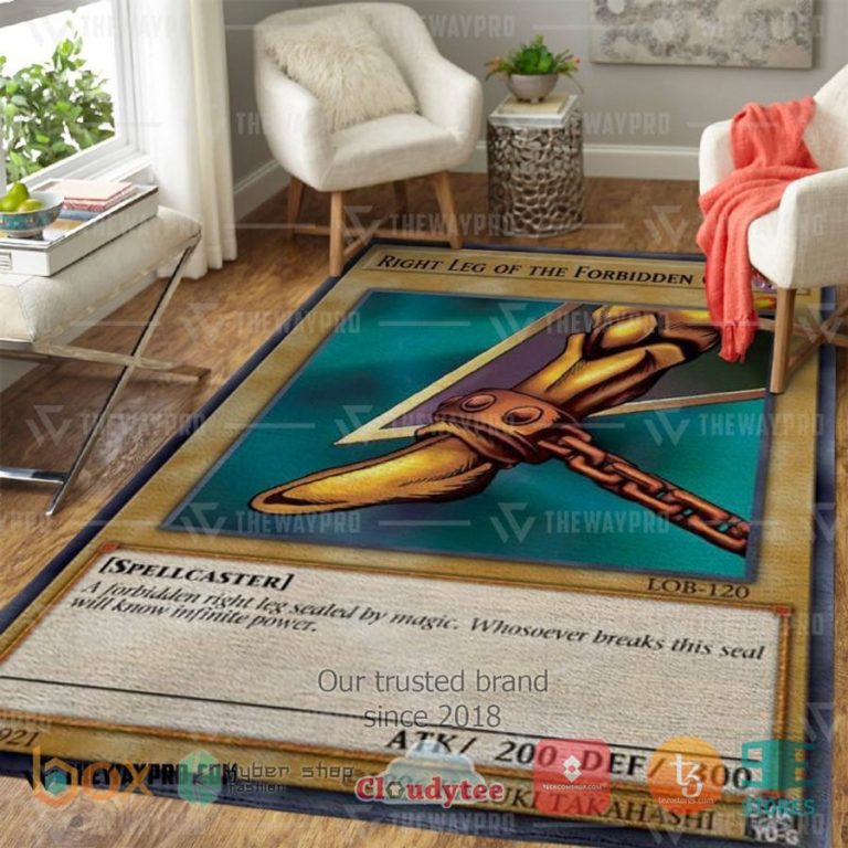 anime yu gi oh exodia right leg of the forbidden one rug 3 45753