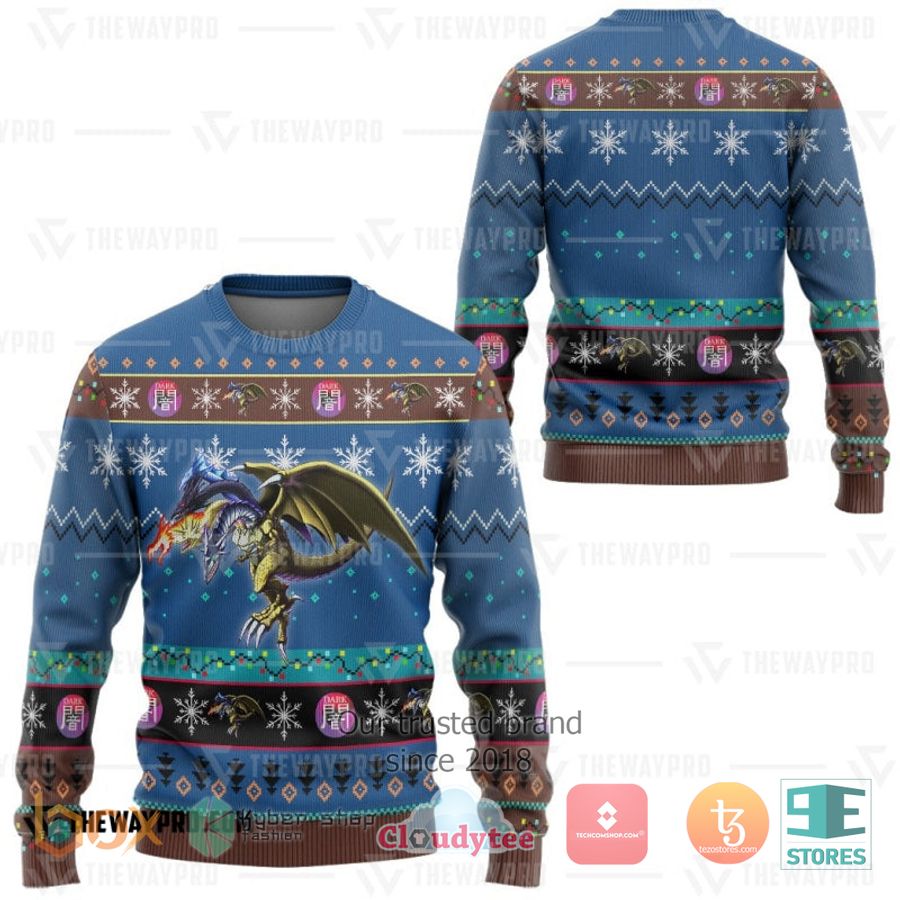 anime yu gi oh five headed dragon 3d sweatshirt sweater 2 77355