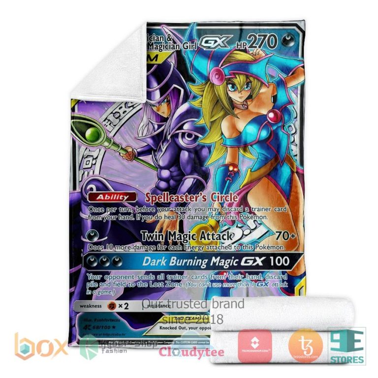 anime yu gi oh pkm dark magician dark magician girl soft blanket 3 9141