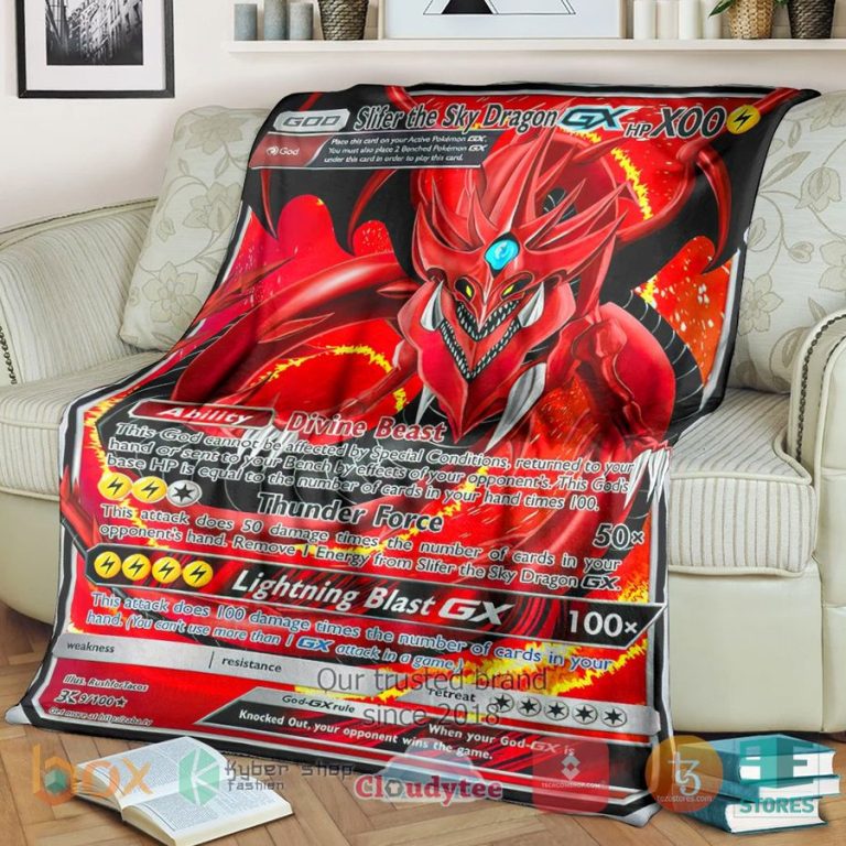 anime yu gi oh pkm slifer the sky dragon gx soft blanket 1 91440