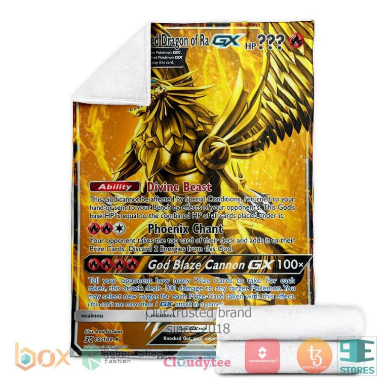 anime yu gi oh pkm the winged dragon of ra soft blanket 3 82425