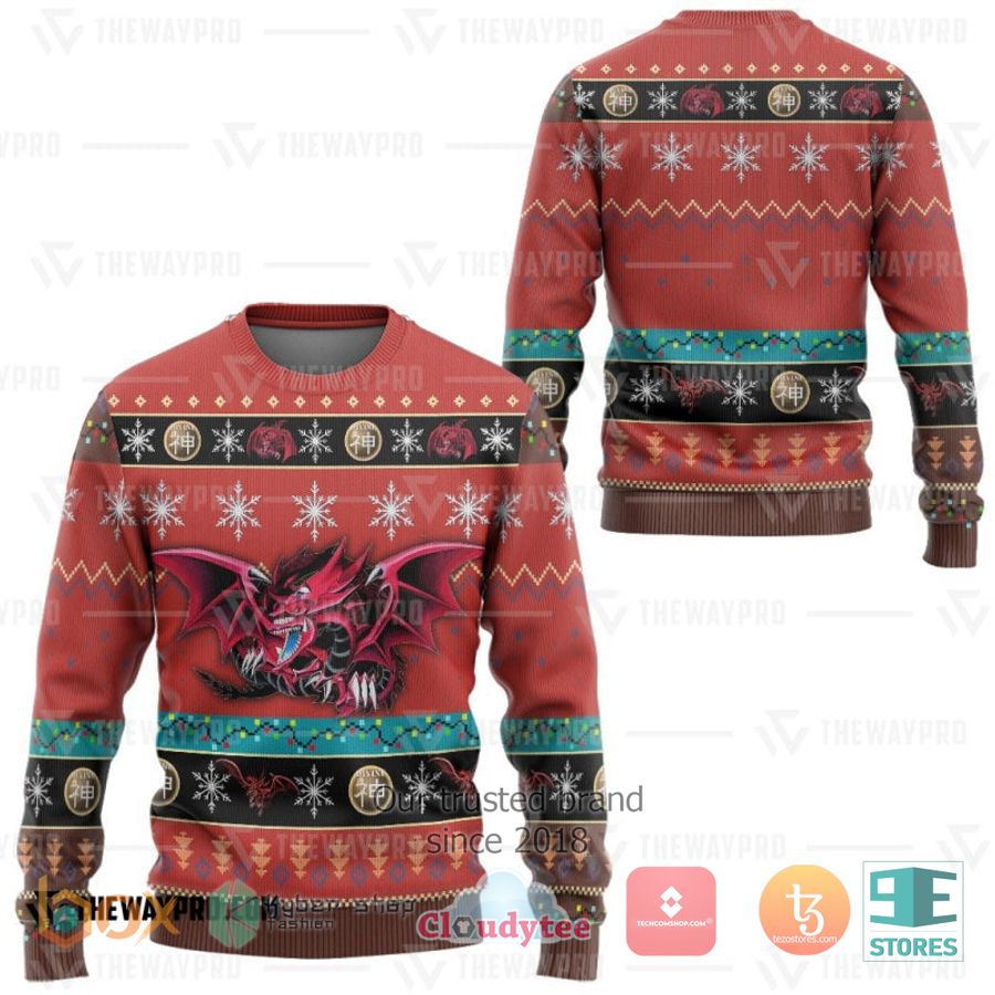 anime yu gi oh slifer the sky dragon red 3d sweatshirt sweater 2 38610