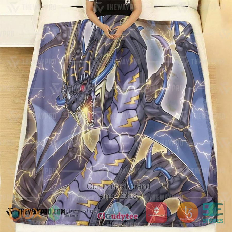 anime yu gi oh thunder dragon colossus soft blanket 2 87137