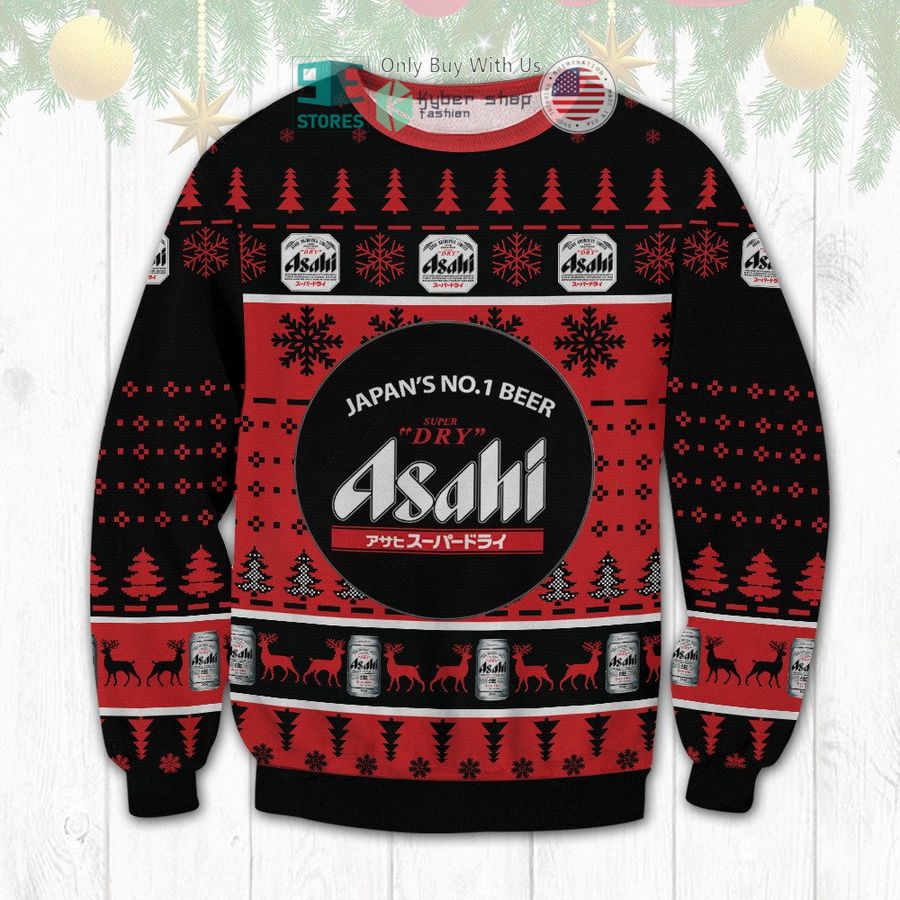 asahi japans no 1 beer christmas sweatshirt sweater 1 6304