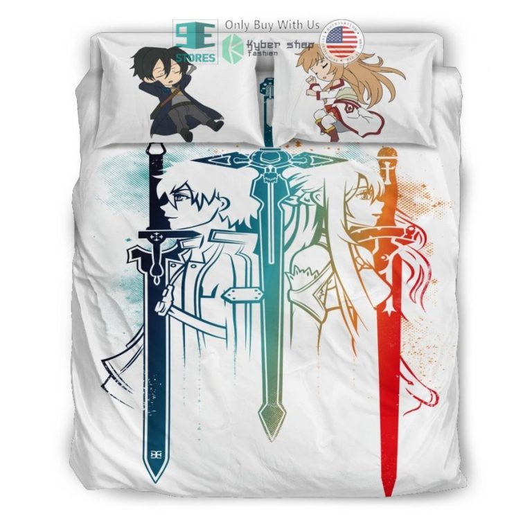 asuna kirito couple bedding set 3 72288