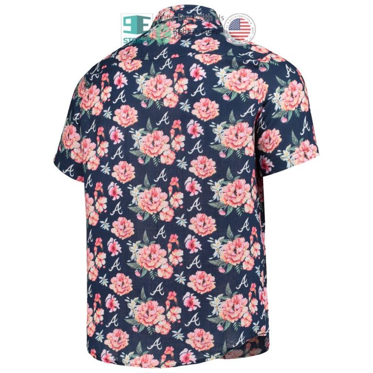 atlanta braves foco floral linen navy hawaiian shirt 3 29517