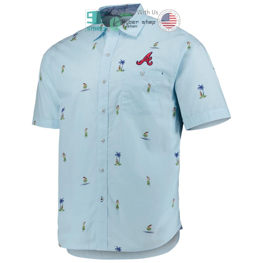 atlanta braves tommy bahama hula all day turquoise hawaiian shirt 2 43813