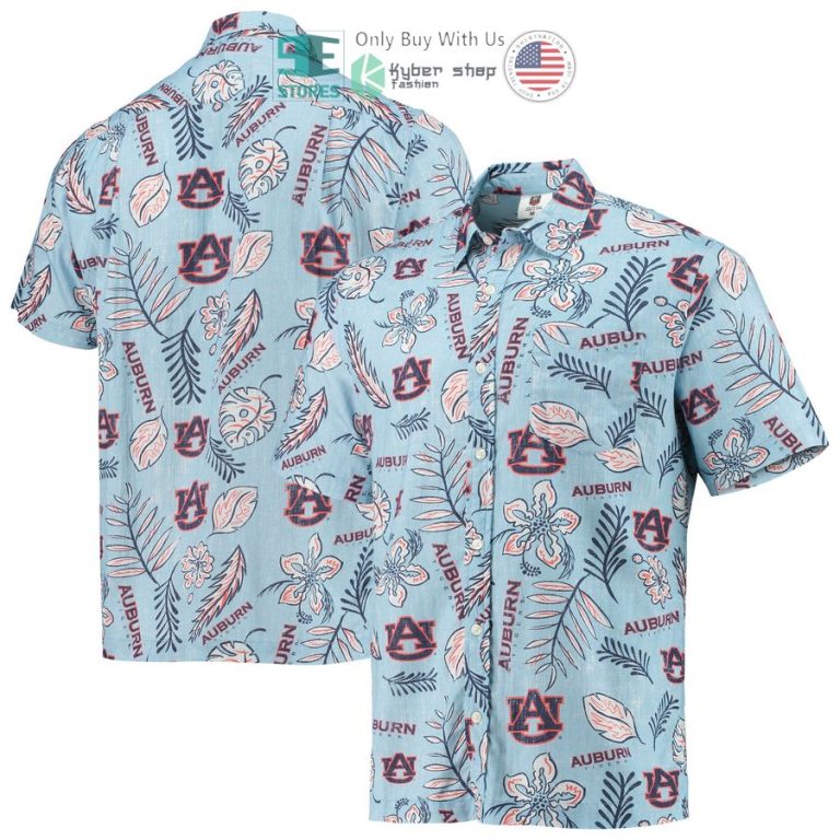 auburn tigers wes willy vintage floral light blue hawaiian shirt 1 69690