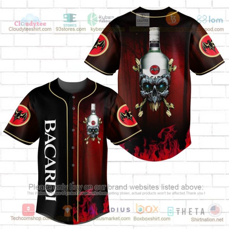 bacardi skull head baseball jersey 1 3836