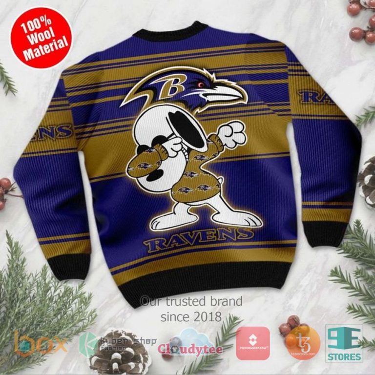 baltimore ravens snoopy dabbing ugly christmas sweater 3 65160