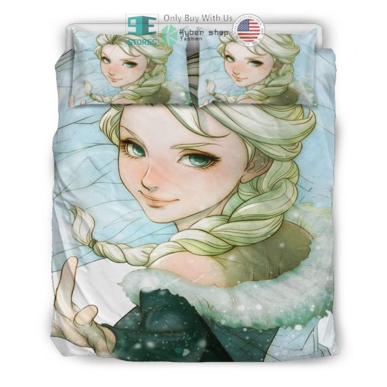 beautiful elsa frozen fanart bedding set 3 76029