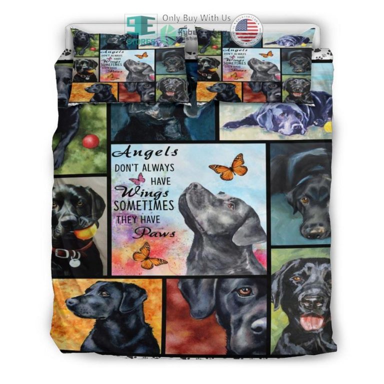 black labrador angels dont always have wings bedding set 3 76952