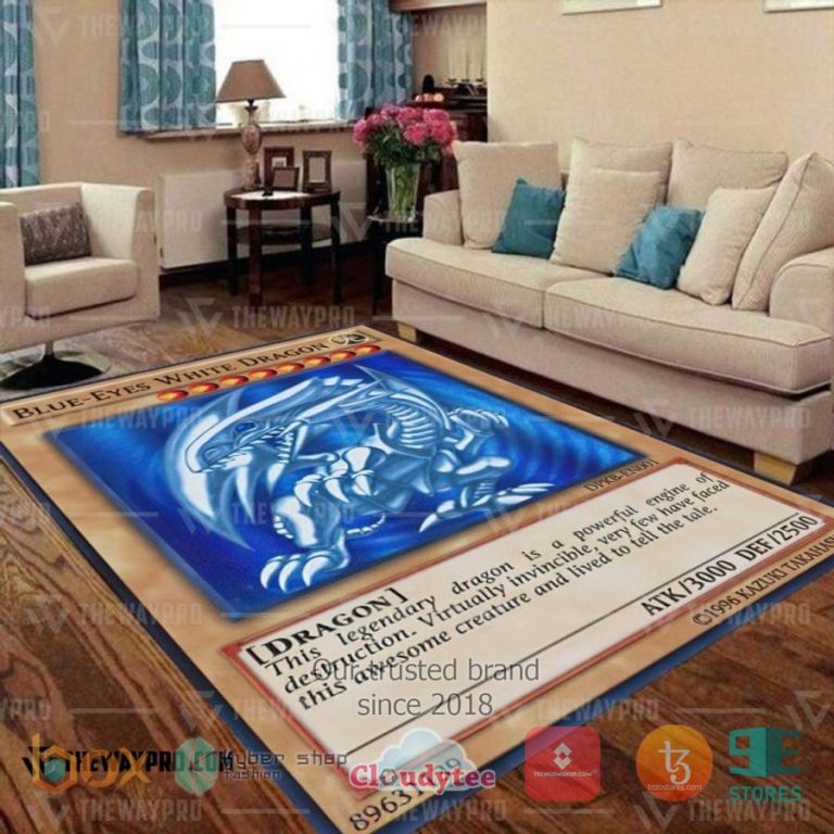 blue eyes white dragon card rug 1 79781