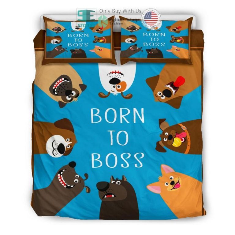 born to boss dogs bedding set 3 13054