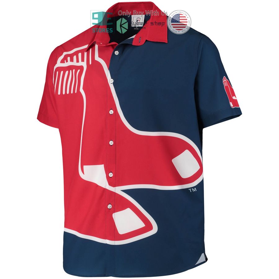 boston red sox big logo navy hawaiian shirt 2 54250