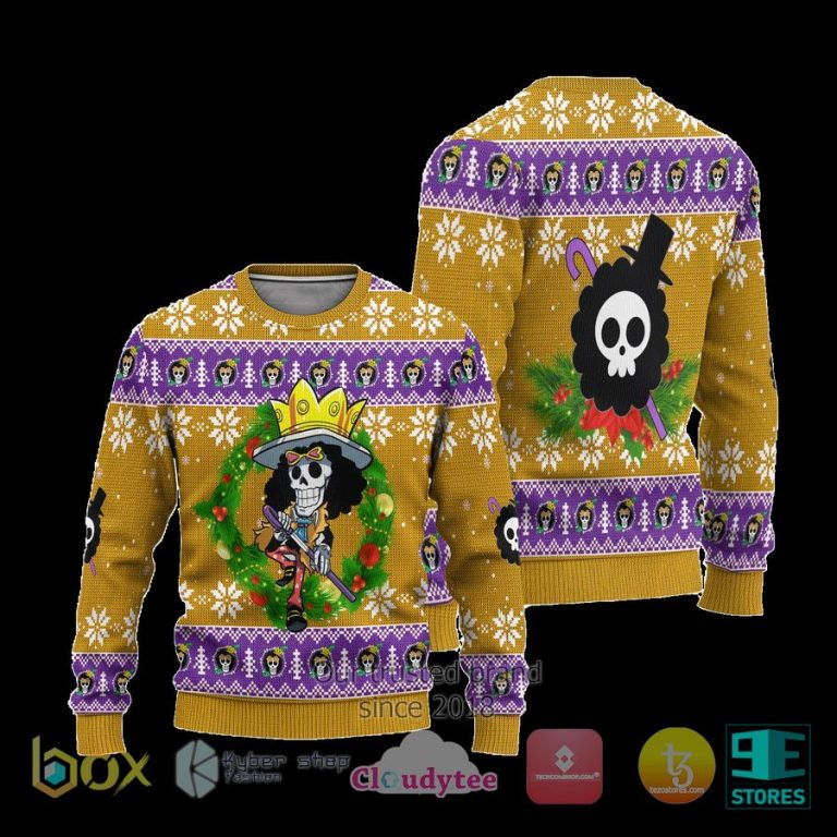 brook one piece anime ugly christmas sweater 3 89668