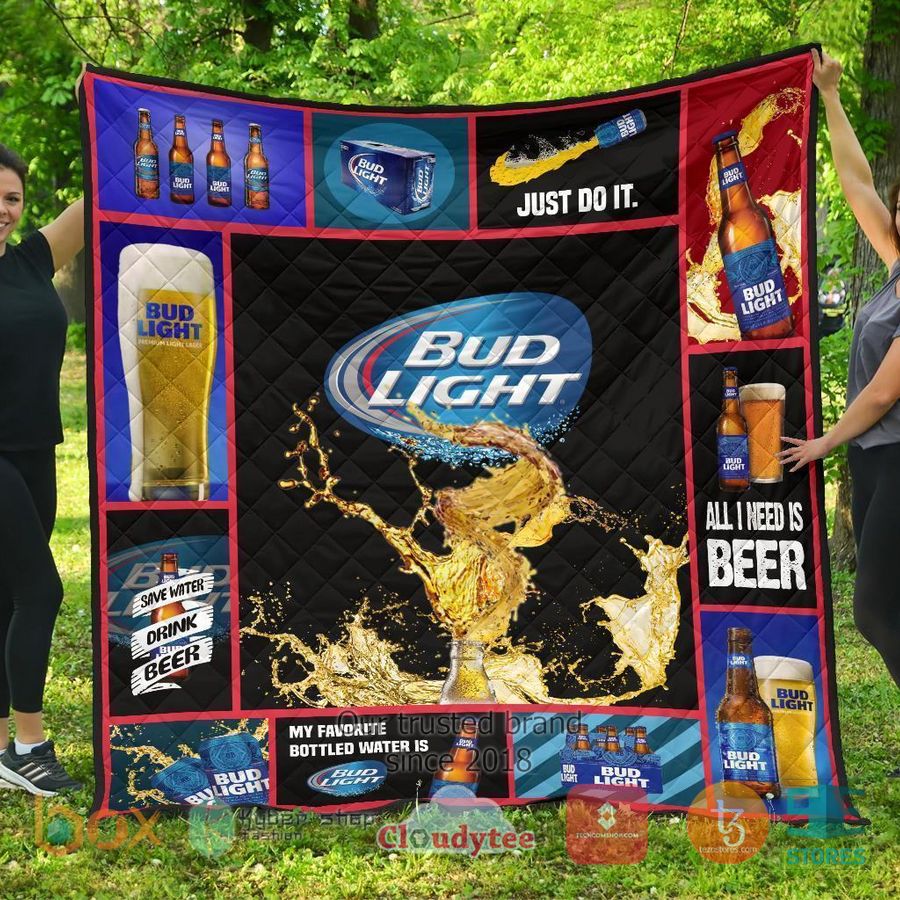 bud light all i need is beer quilt blanket 2 91061