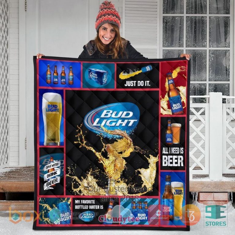 bud light all i need is beer quilt blanket 3 19577