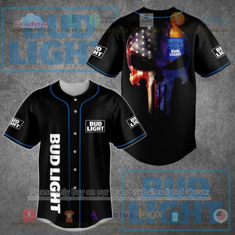 bud light punisher skull united states flag baseball jersey 1 92780