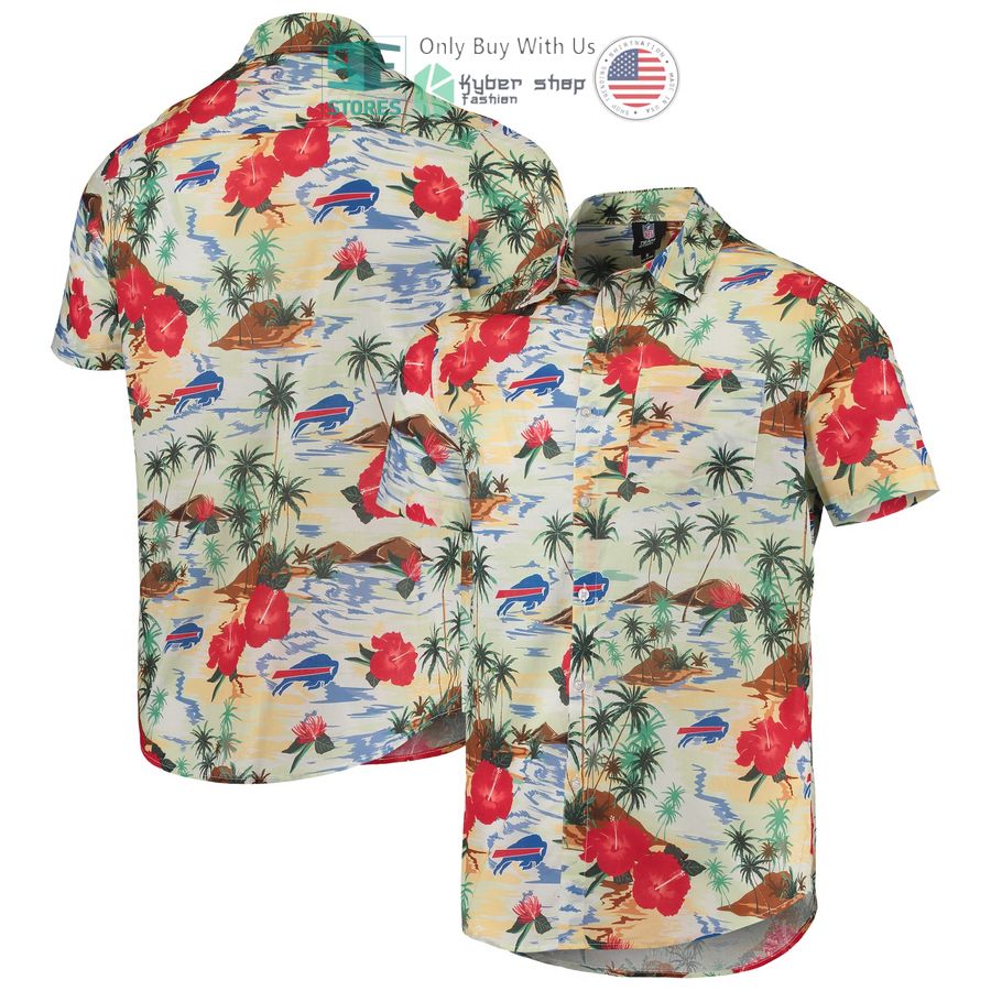 buffalo bills foco paradise floral cream hawaiian shirt 1 99332