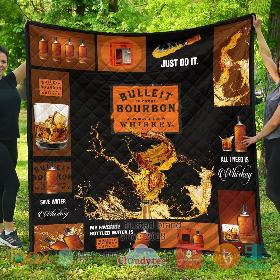 bulleit bourbon all i need is whisky quilt blanket 2 41183
