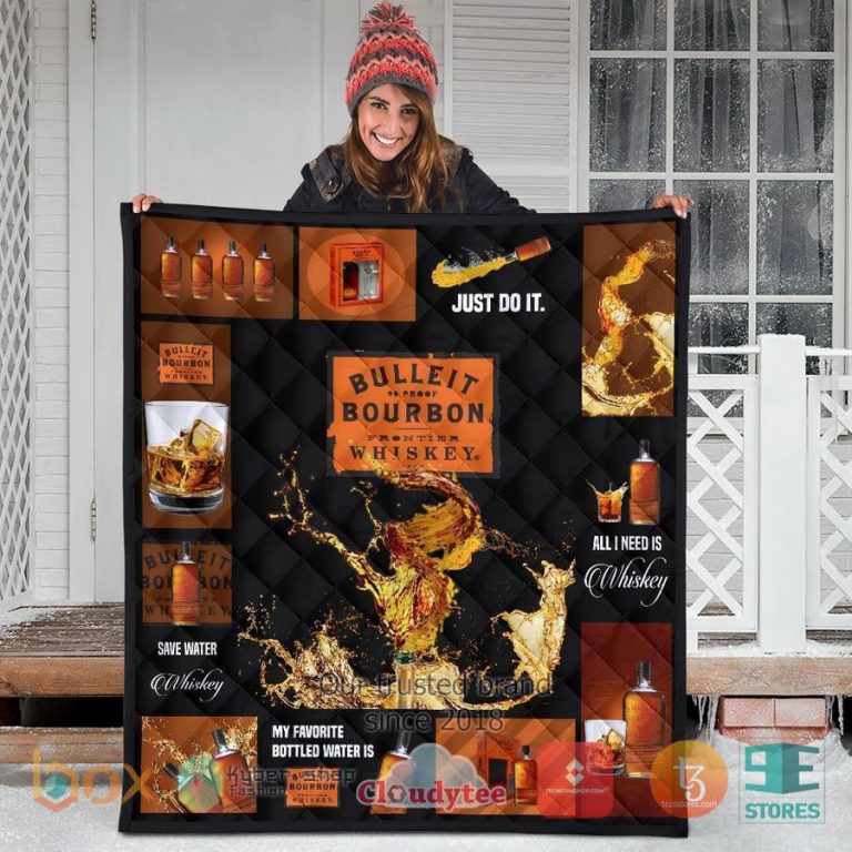 bulleit bourbon all i need is whisky quilt blanket 3 90076