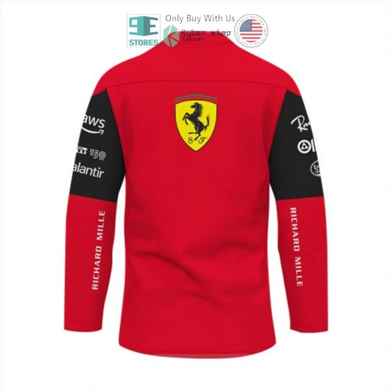 carlos sainz jr scuderia ferrari f1 santander velas ceva hockey jersey 3 91786