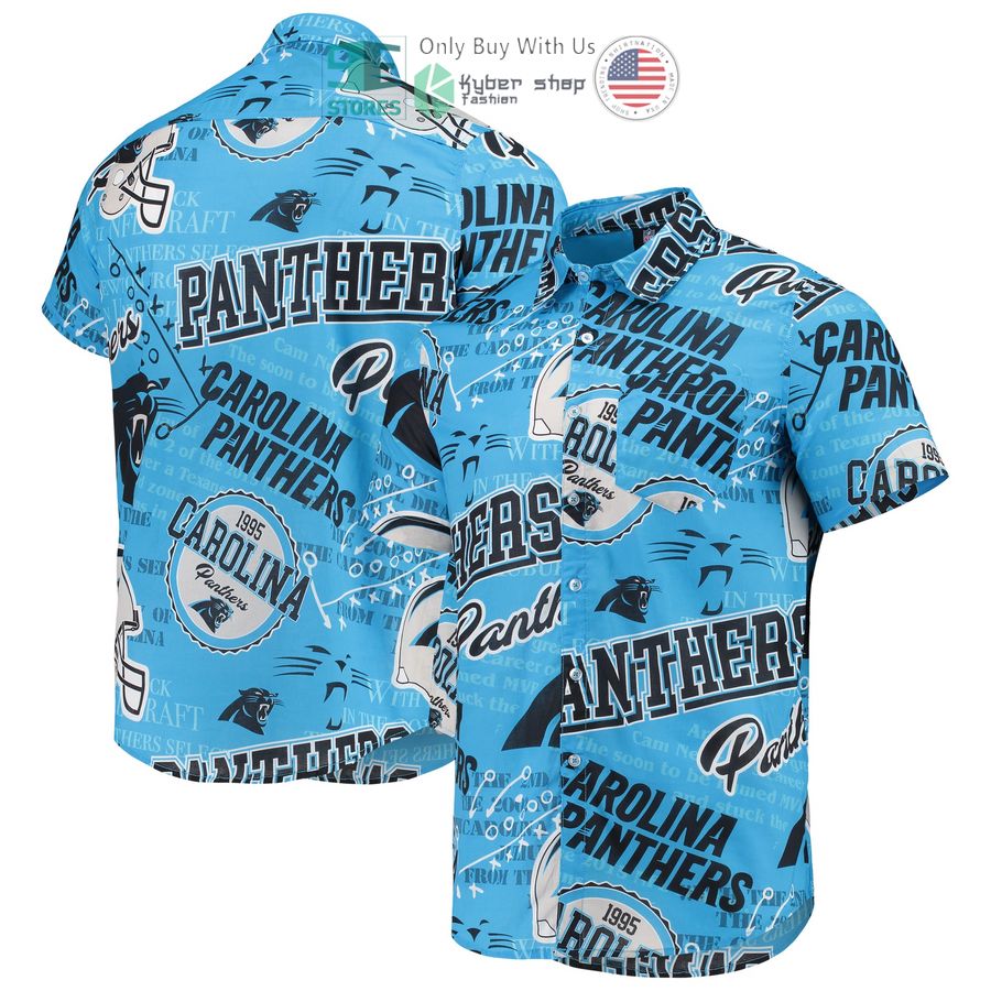 carolina panthers foco thematic blue hawaiian shirt 1 70910