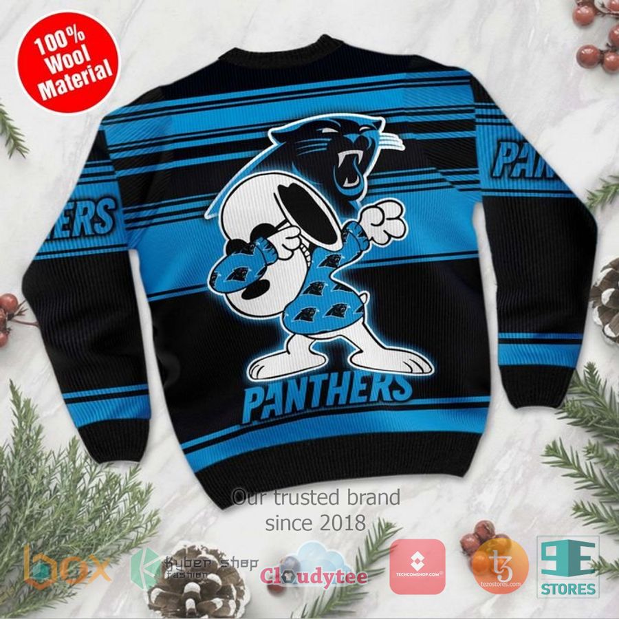 carolina panthers snoopy dabbing ugly christmas sweater 2 9068