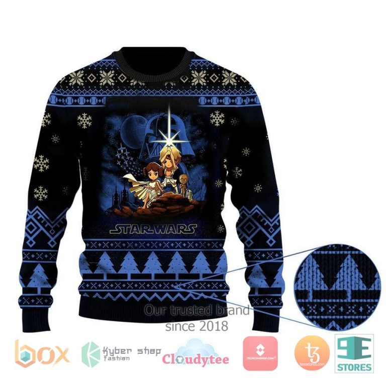 cartoon star wars characters ugly christmas sweater 2 9999