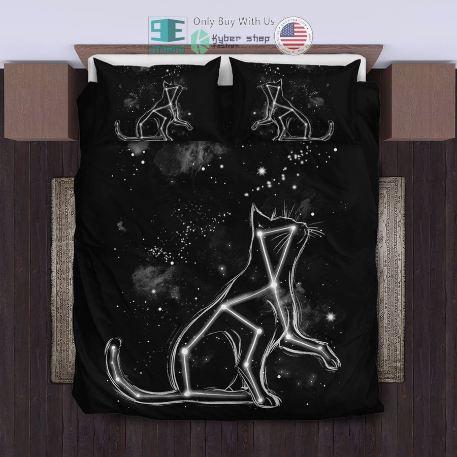 cat constellation black bedding set 1 19838