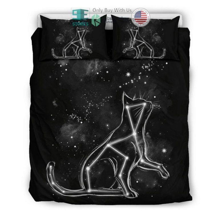 cat constellation black bedding set 3 41100