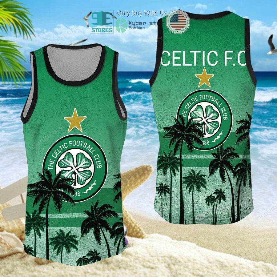 celtic football club green hawaii shirt shorts 6 52772