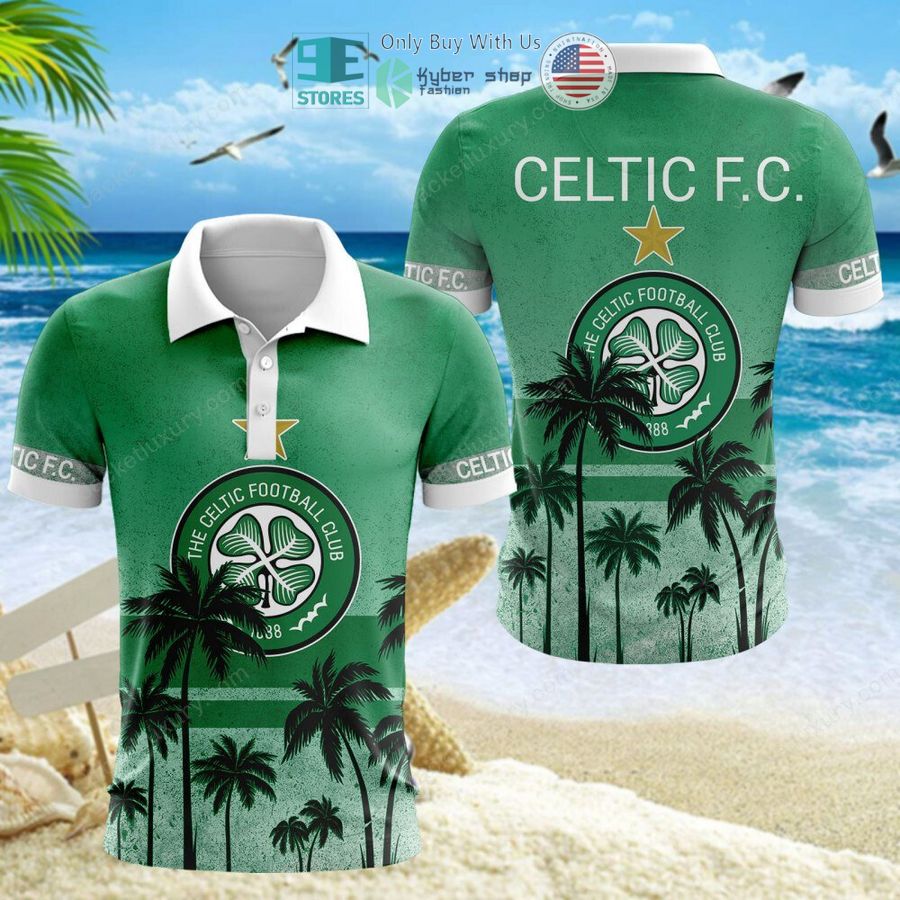 celtic football club green hawaii shirt shorts 7 27587