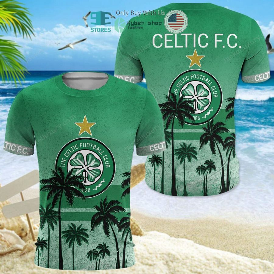 celtic football club green hawaii shirt shorts 8 55984