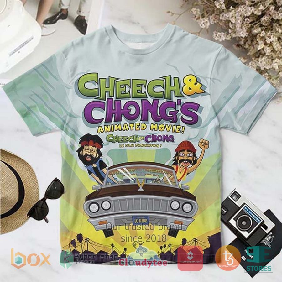 cheech chongs animated movie 3d t shirt 1 23437