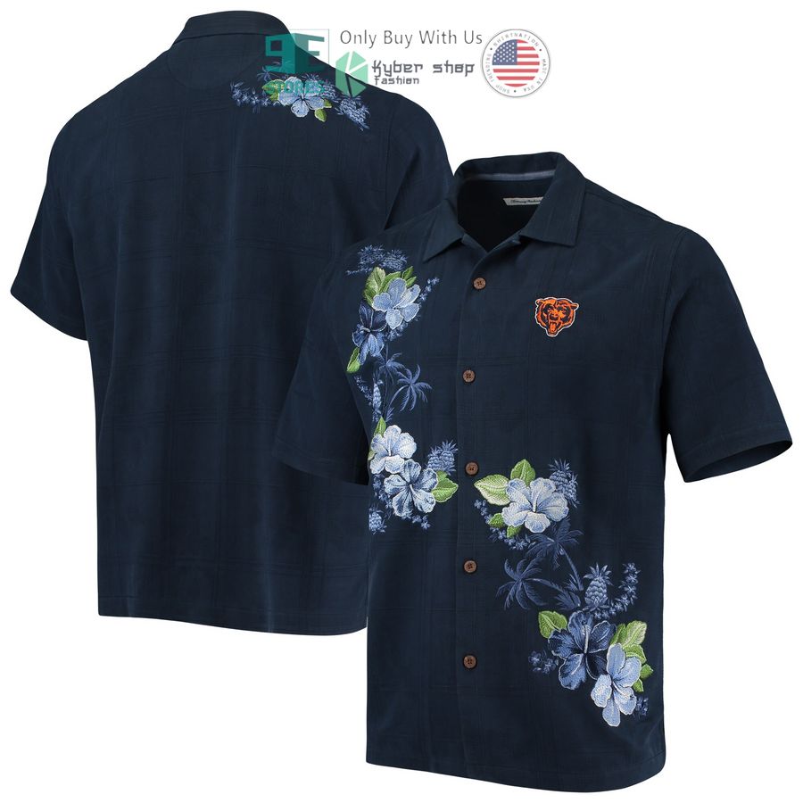 chicago bears tommy bahama azule oasis navy hawaiian shirt 1 38672